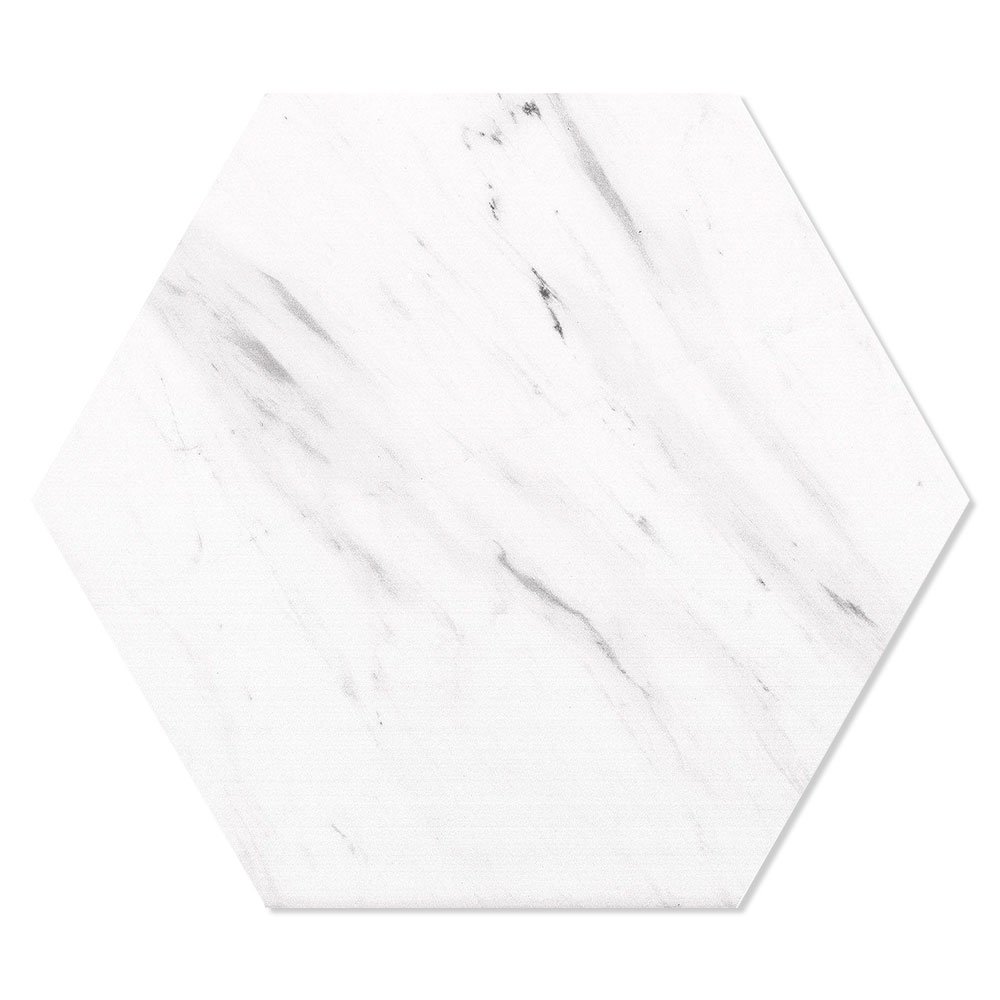 Marmor Hexagon Klinker Alcamo Carrara Hex 25 Vit 25x22 cm