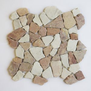 Natursten Arredo Stone Cobble Mix Red/Ivory 30x30 cm