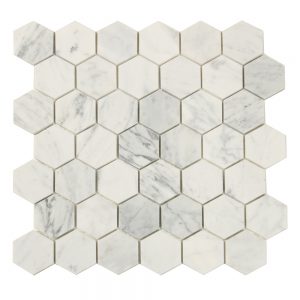 Nordic Kakel Mosaik Hexagon Carrara White 5x5
