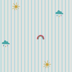 Tapet Joules Whatever The Weather Icons Haze Blue