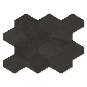 Unicomstarker Hexagon Klinker Brazilian Slate Rail Black Matt 25x34 cm