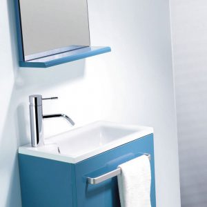 Bathco Tvättställsskåp Complements Niza Blå med Tvättställ & Speglar