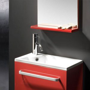 Bathco Tvättställsskåp Complements Niza Röd med Tvättställ & Speglar