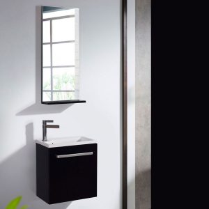Bathco Tvättställsskåp Complements Niza Svart med Tvättställ & Speglar