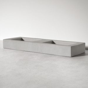 Sira Handgjorda Cement Tvättställ Tundra Grå Matt 130 cm