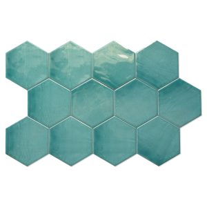 Hexagon Kakel Lume Teal Blank 14x16 cm