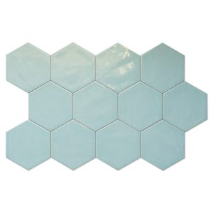 Hexagon Kakel Lume Turkos Blank 14x16 cm