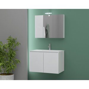 Badrumsmöbel Verona - Vit med spegelskåp