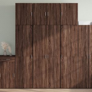 vidaXL Högskåp brun ek 80x42,5x249 cm konstruerat trä